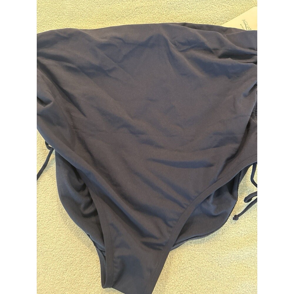 Dolfin AquaShape Womens Swim Brief Bottom Navy Blue Ruched Side XL NWT Free Ship - Picture 5 of 5
